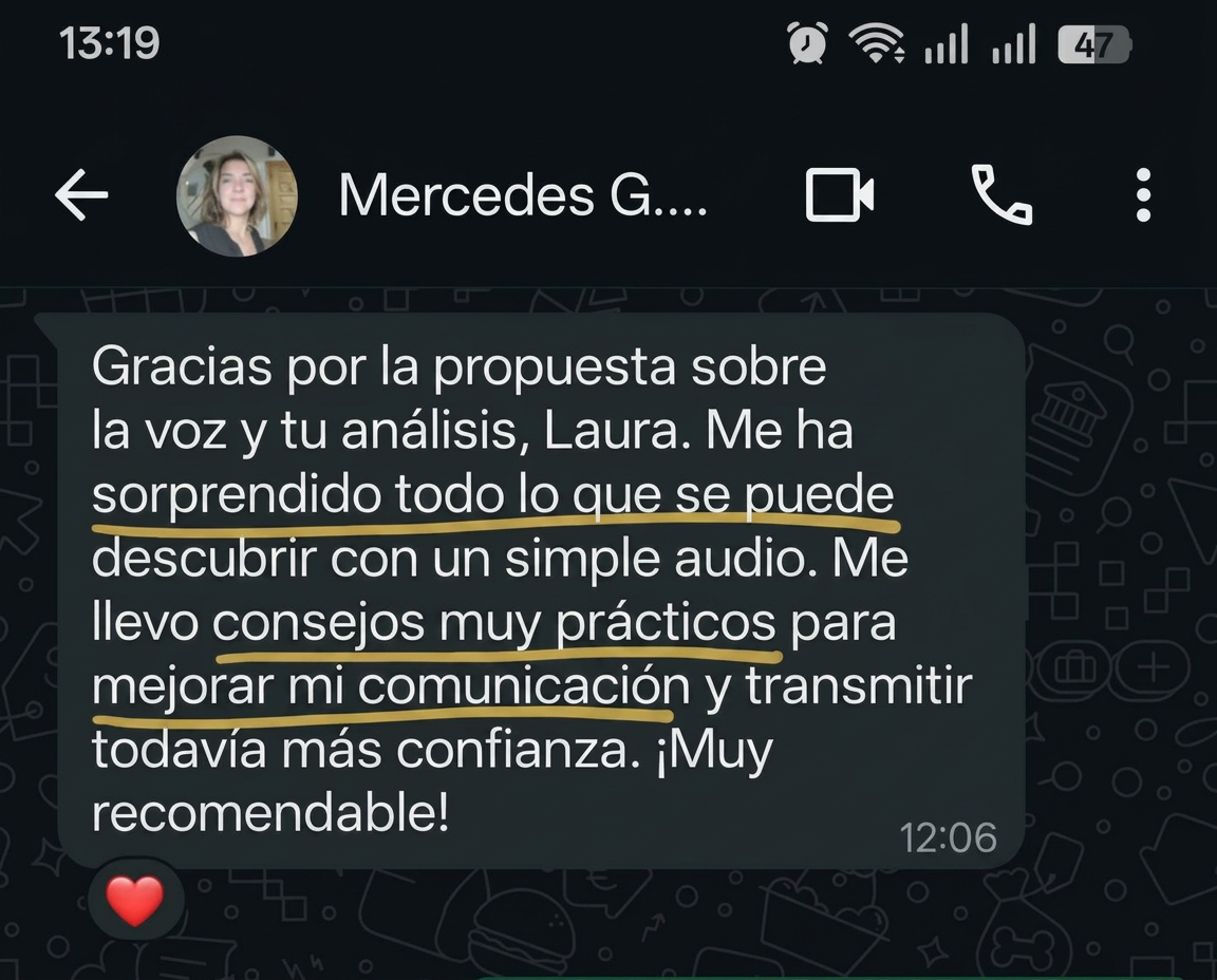 Testimonio de Mercedes G. por WhatsApp